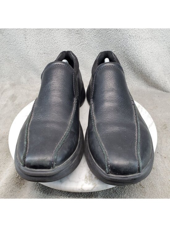 Clarks Shoes Mens Size 11.5 Bradley Step Black Leather Slip On Loafers main image 8